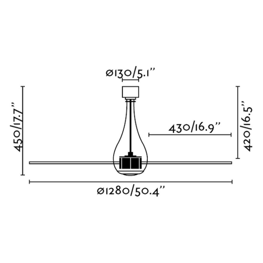 FARO 33382 - Kattotuuletin MINI ETERFAN + kauko-ohjaus