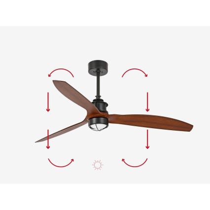 FARO 33395-10 - LED Kattotuuletin JUST FAN LED/16W/230V musta/ruskea + kauko-ohjaus