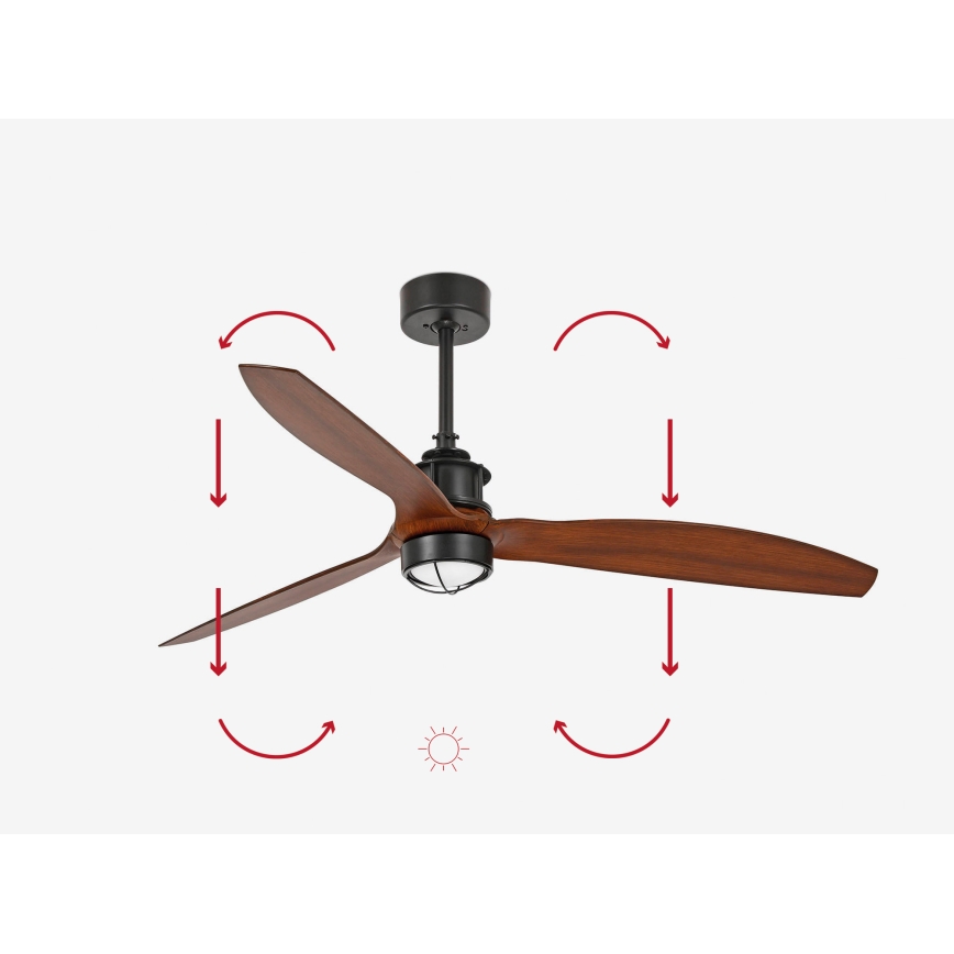 FARO 33395-10 - LED Kattotuuletin JUST FAN LED/16W/230V musta/ruskea + kauko-ohjaus