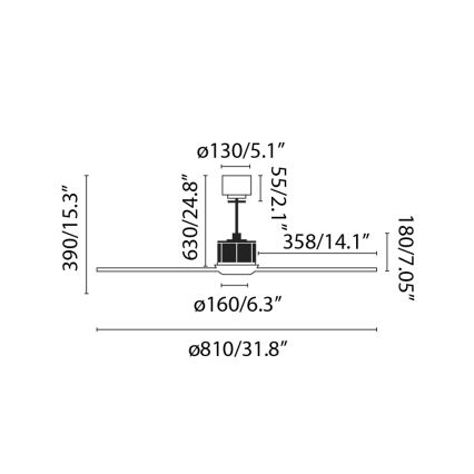 FARO 33425 - Kattotuuletin JUSTFAN