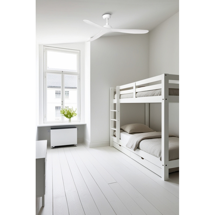 FARO 33446WT - Kattotuuletin GOTLAND L valkoinen halkaisija 132 cm Wi-Fi Tuya + kauko-ohjaus