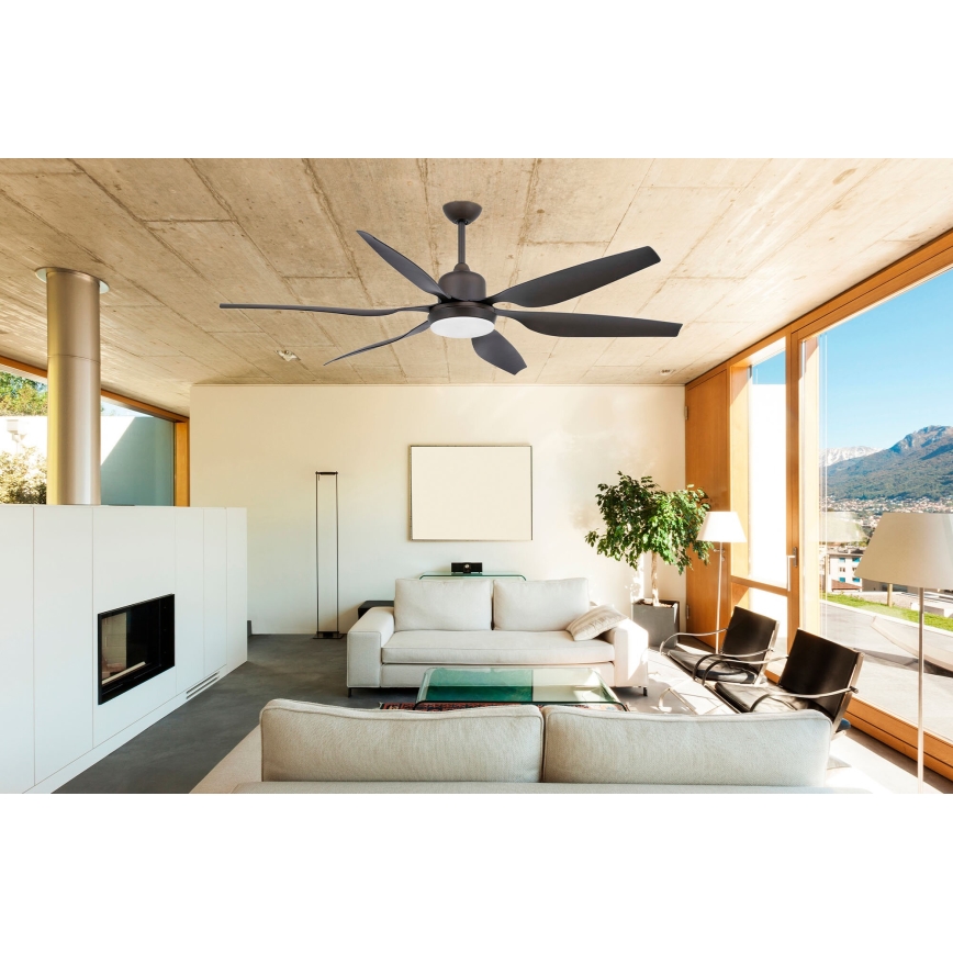 FARO 33466A - Kattotuuletin TILOS 2xE27/15W/230V wenge + kauko-ohjaus