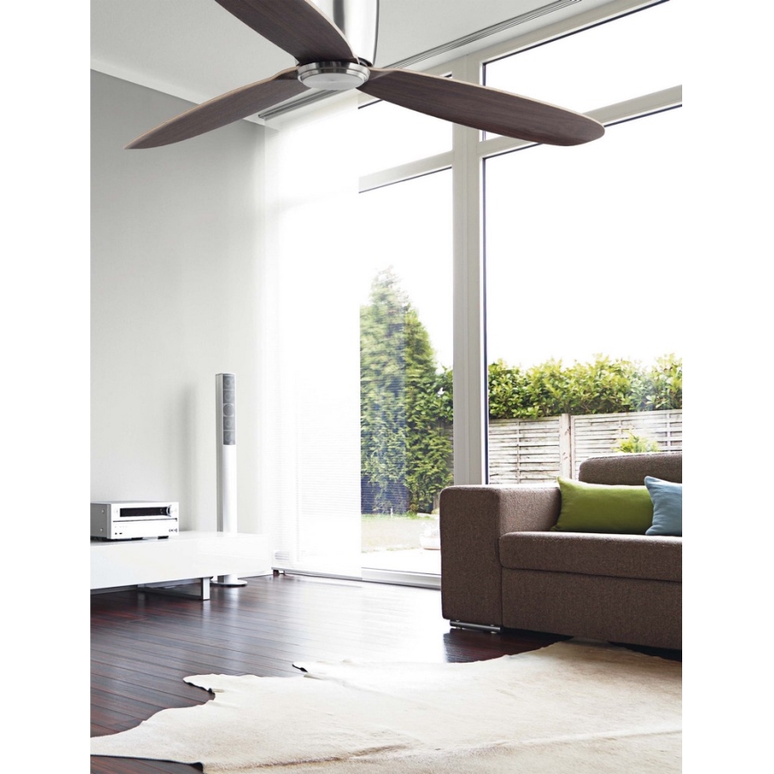 FARO 33472N - Kattotuuletin NIAS mattakromi/ruskea halkaisija 132 cm + kauko-ohjaus