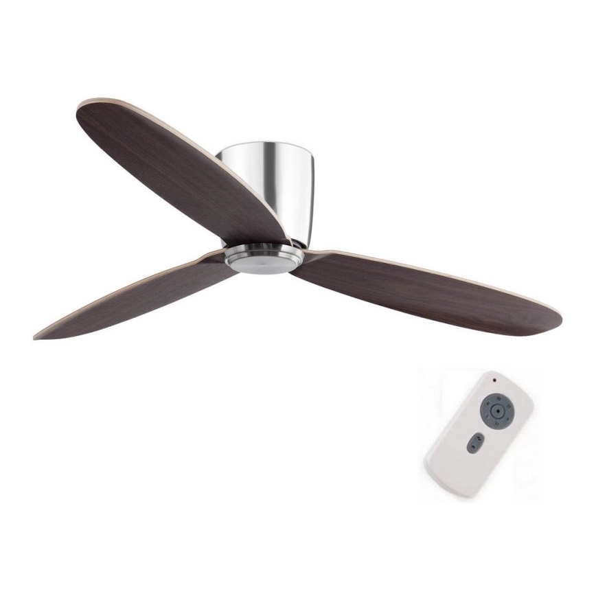 FARO 33472N - Kattotuuletin NIAS mattakromi/ruskea halkaisija 132 cm + kauko-ohjaus