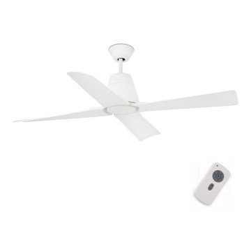 FARO 33480 - Kattoilmaisin TYPHOON IP44 Ø 130 cm valkoinen + kaukosäädin