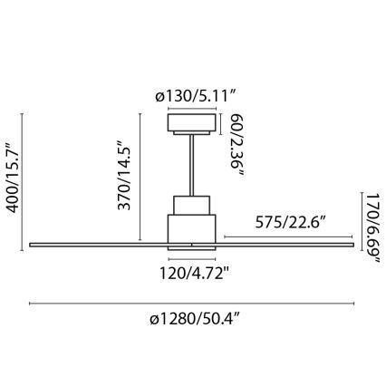 FARO 33487WP-Kattotuuletin NASSAU M valkoinen d. 128 cm SMART +kaukosäädin