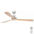 FARO 33504DC - Kattotuuletin LANTAU XL puu/mattakromi halkaisija 168 cm + kauko-ohjaus