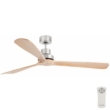 FARO 33504DC - Kattotuuletin LANTAU XL puu/mattakromi halkaisija 168 cm + kauko-ohjaus