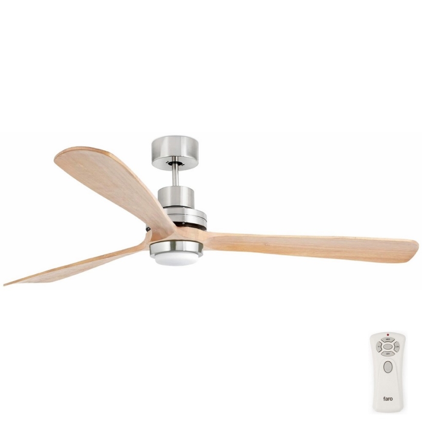 FARO 33505DC - LED Kattotuuletin LANTAU XL LED/15W/230V puu/mattakromi halkaisija 168 cm + kauko-ohjaus
