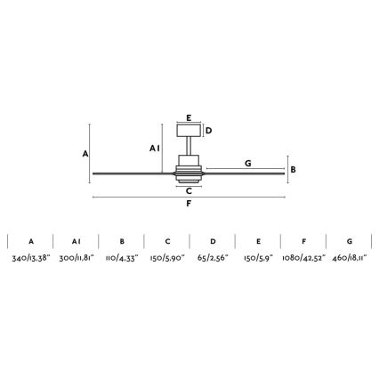 FARO 33508DC - Kattotuuletin MINI LANTAU mattakromi/ruskea halkaisija 108 cm + kauko-ohjaus