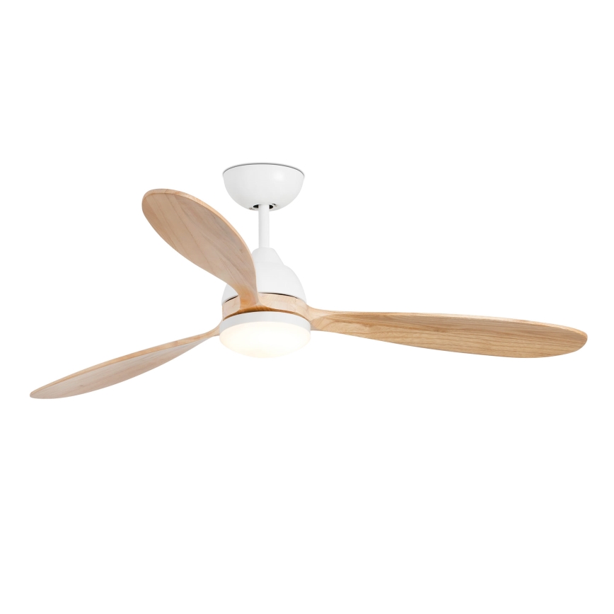 FARO 33524WP - LED Kattotuuletin POROS L LED/19W/230V puu/valkoinen d. 132 cm SMART + RC