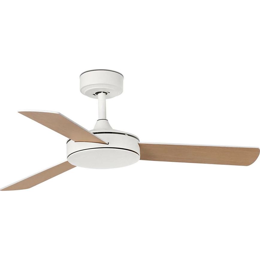 FARO 33603DCWT - Kattotuuletin MINI MALLORCA S ruskea/valkoinen halkaisija 106 cm Wi-Fi Tuya + kauko-ohjaus
