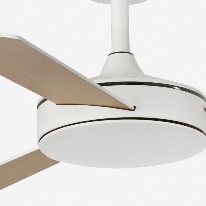 FARO 33603DCWT - Kattotuuletin MINI MALLORCA S ruskea/valkoinen halkaisija 106 cm Wi-Fi Tuya + kauko-ohjaus