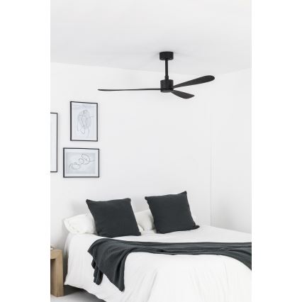 FARO 33761WT - Kattotuuletin AMELIA L musta halkaisija 132 cm Wi-Fi Tuya + kauko-ohjaus