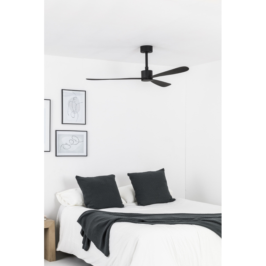 FARO 33761WT - Kattotuuletin AMELIA L musta halkaisija 132 cm Wi-Fi Tuya + kauko-ohjaus