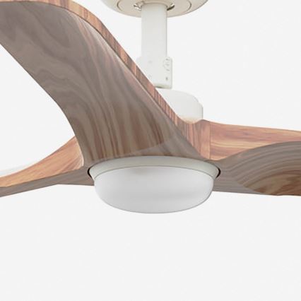 FARO 33805WT-1TW - LED himmennettävä kattovalo HEYWOOD S LED/10W/230V 2700/4000/6000K puu/valkoinen halkaisija 90 cm Wi-Fi Tuya + kauko-ohjaus