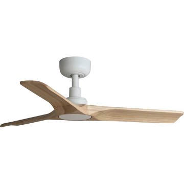 FARO 33805WT - Kattoilmaisin HEYWOOD puu/valkoinen halkaisija 90 cm Wi-Fi Tuya + kaukosäädin