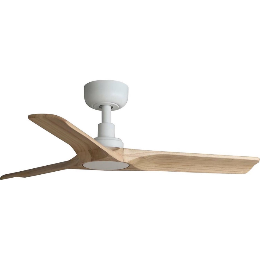 FARO 33805WT - Kattotuuletin HEYWOOD S puu/valkoinen halkaisija 90 cm Wi-Fi Tuya + kauko-ohjaus