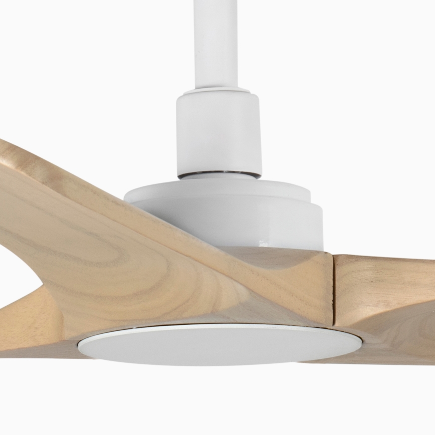 FARO 33805WT - Kattotuuletin HEYWOOD S puu/valkoinen halkaisija 90 cm Wi-Fi Tuya + kauko-ohjaus