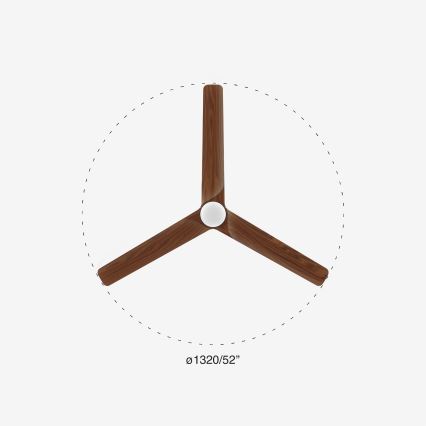 FARO 33809-1TW - LED Himmennettävä tuuletin HEYWOOD LED/10W/230V 2700/4000/6500K halkaisija 132 cm + kauko-ohjaus