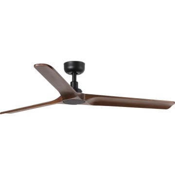 FARO 33809WT - Kattotuuletin HEYWOOD L puu/musta halkaisija 132 cm Wi-Fi Tuya + kauko-ohjaus