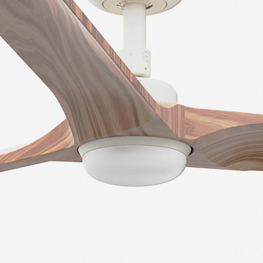 FARO 33810-1TW - LED himmennettävä kattotuuletin HEYWOOD L LED/10W/230V 2700/4000/6000K puu/valkoinen halkaisija 132 cm + kauko-ohjaus