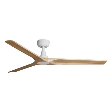 FARO 33810WT - Kattotuuletin HEYWOOD L puu/valkoinen halkaisija 132 cm Wi-Fi Tuya + kauko-ohjaus