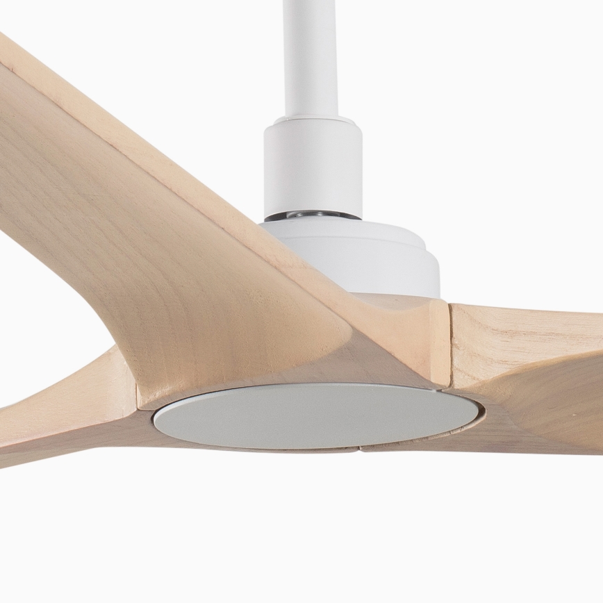 FARO 33810WT - Kattotuuletin HEYWOOD L puu/valkoinen halkaisija 132 cm Wi-Fi Tuya + kauko-ohjaus
