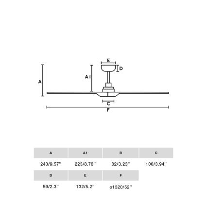 FARO 33810WT - Kattotuuletin HEYWOOD L puu/valkoinen halkaisija 132 cm Wi-Fi Tuya + kauko-ohjaus