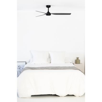 FARO 33815WT - Kattotuuletin PUNT M musta halkaisija 132 cm Wi-Fi Tuya + kauko-ohjaus