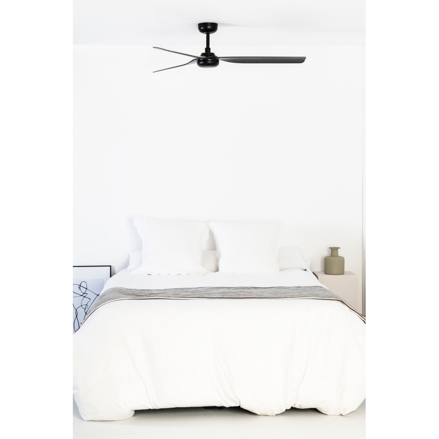 FARO 33815WT - Kattotuuletin PUNT M musta halkaisija 132 cm Wi-Fi Tuya + kauko-ohjaus