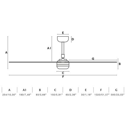 FARO 33815WT - Kattotuuletin PUNT M musta halkaisija 132 cm Wi-Fi Tuya + kauko-ohjaus