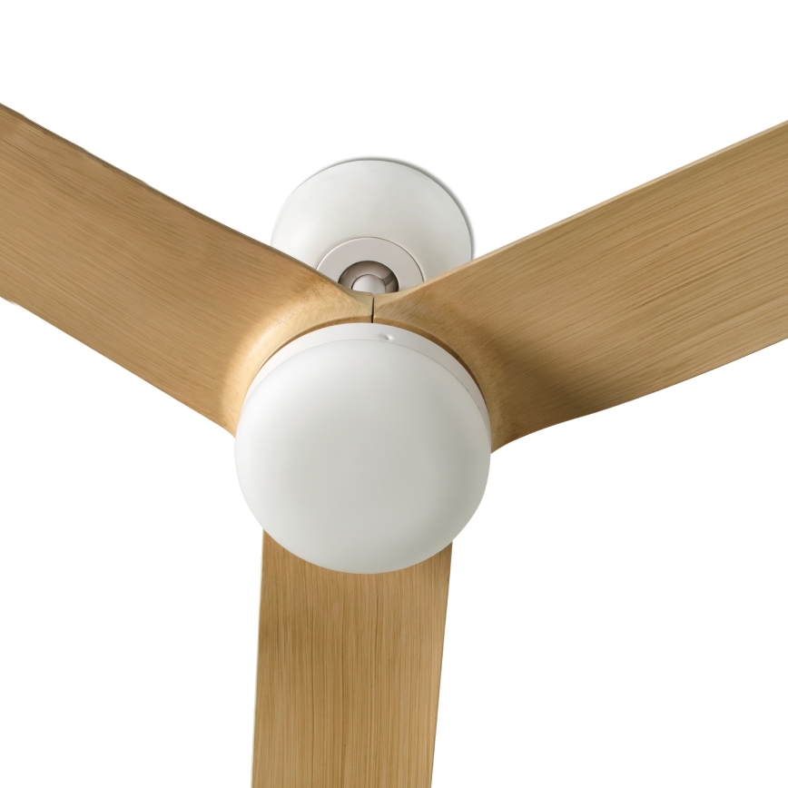 FARO 33816WT - Kattotuuletin PUNT M ruskea/valkoinen halkaisija 132 cm Wi-Fi Tuya + kauko-ohjaus