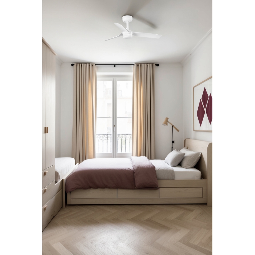 FARO 33820-1TW - LED himmennettävä kattotuuletin MINI PUNT S LED/10W 2700/4000/6000K valkoinen halkaisija 90 cm + kauko-ohjaus