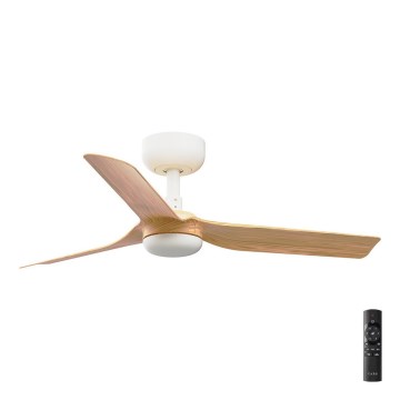 FARO 33821 - Kattotuuletin MINI PUNT S ruskea/valkoinen halkaisija 90 cm + kauko-ohjaus