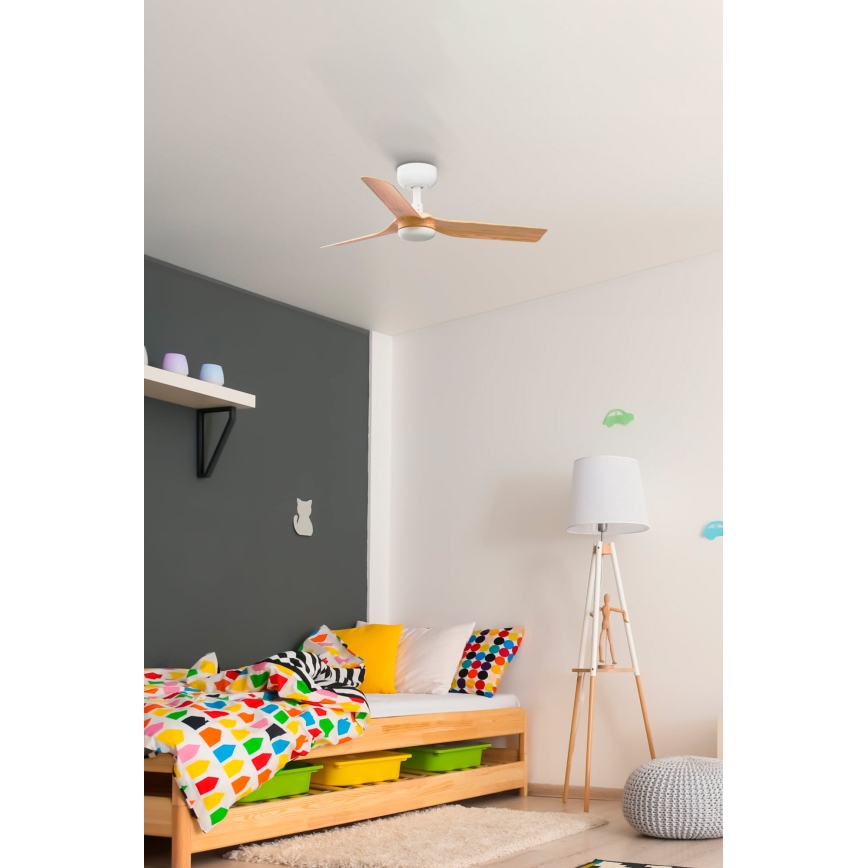 FARO 33821 - Kattotuuletin MINI PUNT S ruskea/valkoinen halkaisija 90 cm + kauko-ohjaus
