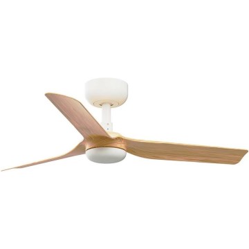 FARO 33821WT - Kattotuuletin MINI PUNT S ruskea/valkoinen halkaisija 90 cm Wi-Fi Tuya + kauko-ohjaus