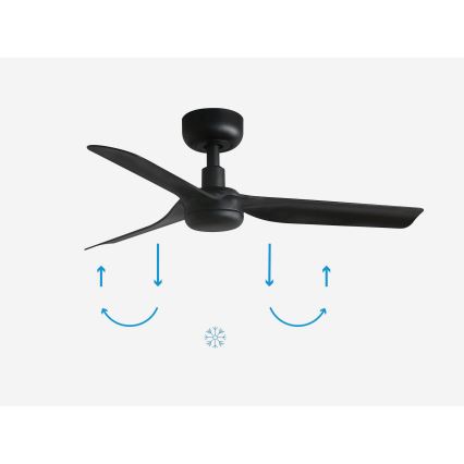 FARO 33822 - Kattotuuletin MINI PUNT S musta halkaisija 90 cm + kauko-ohjaus