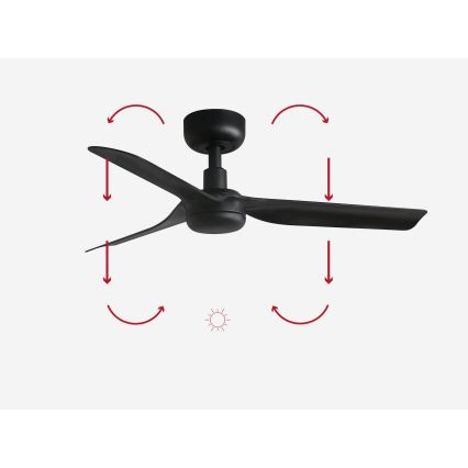 FARO 33822 - Kattotuuletin MINI PUNT S musta halkaisija 90 cm + kauko-ohjaus