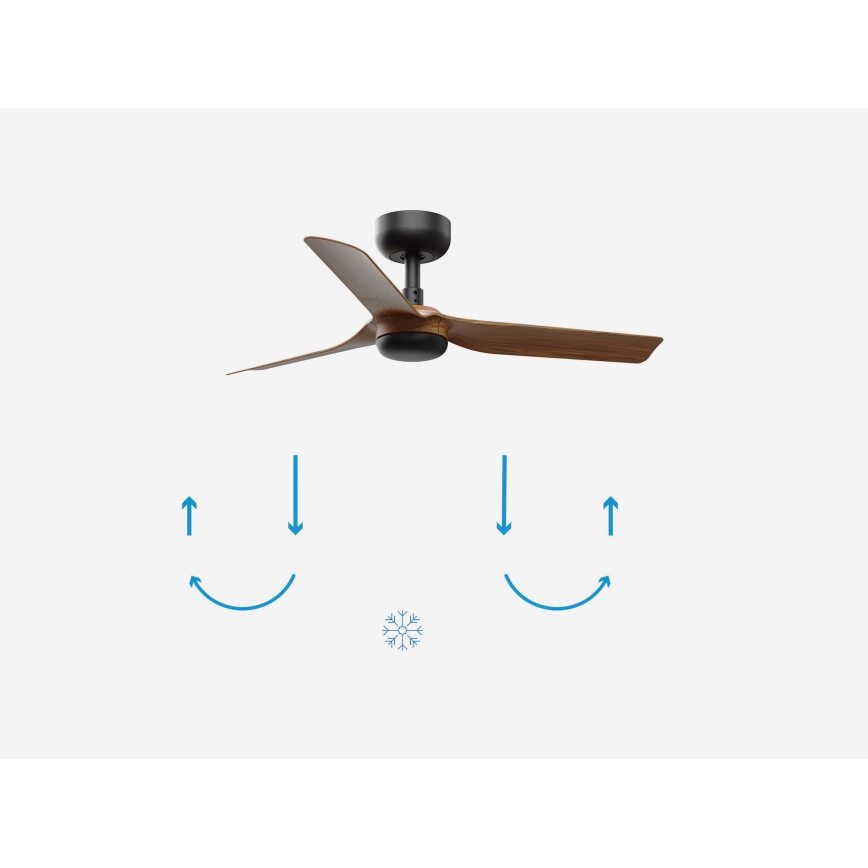 FARO 33823 - Kattotuuletin MINI PUNT S ruskea/musta halkaisija 90 cm + kauko-ohjaus