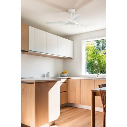FARO 33824WT - Kattotuuletin HEY S valkoinen halkaisija 90 cm Wi-Fi Tuya + kauko-ohjaus