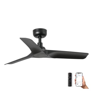 FARO 33825WP - Kattotuuletin HEY S musta halkaisija 90 cm SMART + kauko-ohjaus