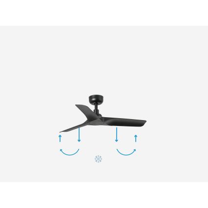 FARO 33825WP - Kattotuuletin HEY S musta halkaisija 90 cm SMART + kauko-ohjaus