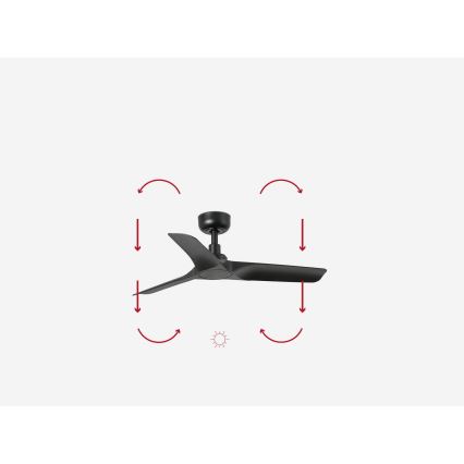 FARO 33825WP - Kattotuuletin HEY S musta halkaisija 90 cm SMART + kauko-ohjaus