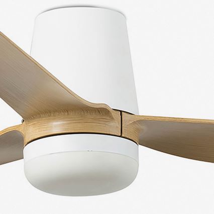 FARO 33829-1TW - LED himmennettävä kattovalo PUNT TUB M LED/18W/230V 3000/4200/6500K halkaisija 130 cm valkoinen/brown+ kauko-ohjaus