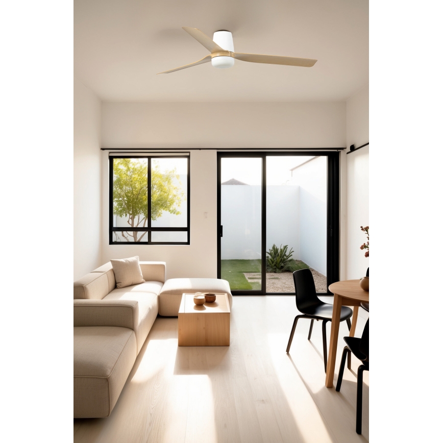 FARO 33829WT-1TW - LED himmennettävä kattovalo PUNT TUB M LED/18W/230V 3000/4200/6500K ruskea/valkoinen halkaisija 132 cm Wi-Fi Tuya + kauko-ohjaus