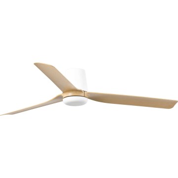 FARO 33829WT - Kattotuuletin PUNT TUB M ruskea/valkoinen halkaisija 132 cm Wi-Fi Tuya + kauko-ohjaus