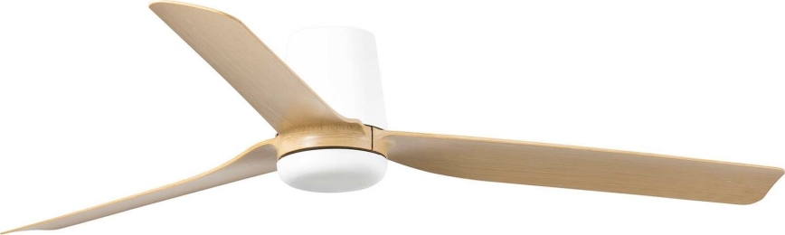 FARO 33829WT - Kattotuuletin PUNT TUB M ruskea/valkoinen halkaisija 132 cm Wi-Fi Tuya + kauko-ohjaus