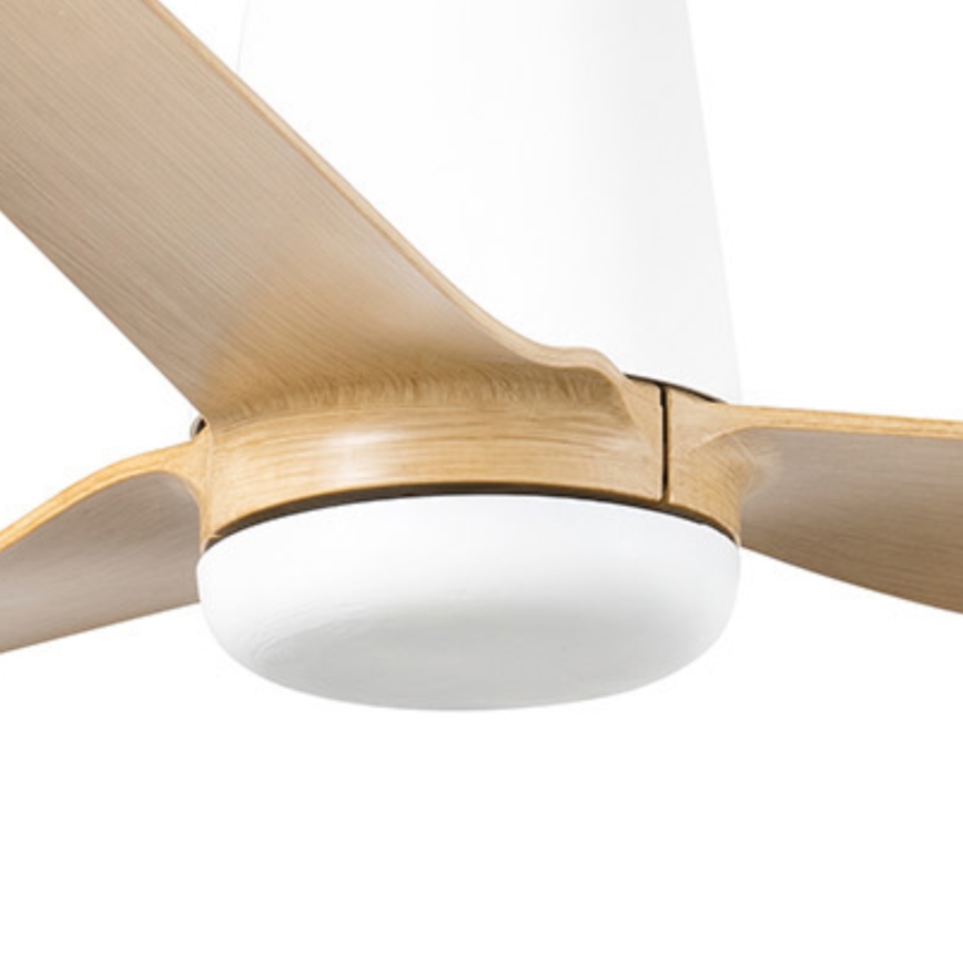 FARO 33829WT - Kattotuuletin PUNT TUB M ruskea/valkoinen halkaisija 132 cm Wi-Fi Tuya + kauko-ohjaus