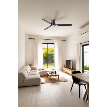 FARO 33830-1TW - LED himmennettävä kattovalo PUNT TUB M LED/18W/230V 3000/4200/6500K halkaisija 130 cm musta + kauko-ohjaus